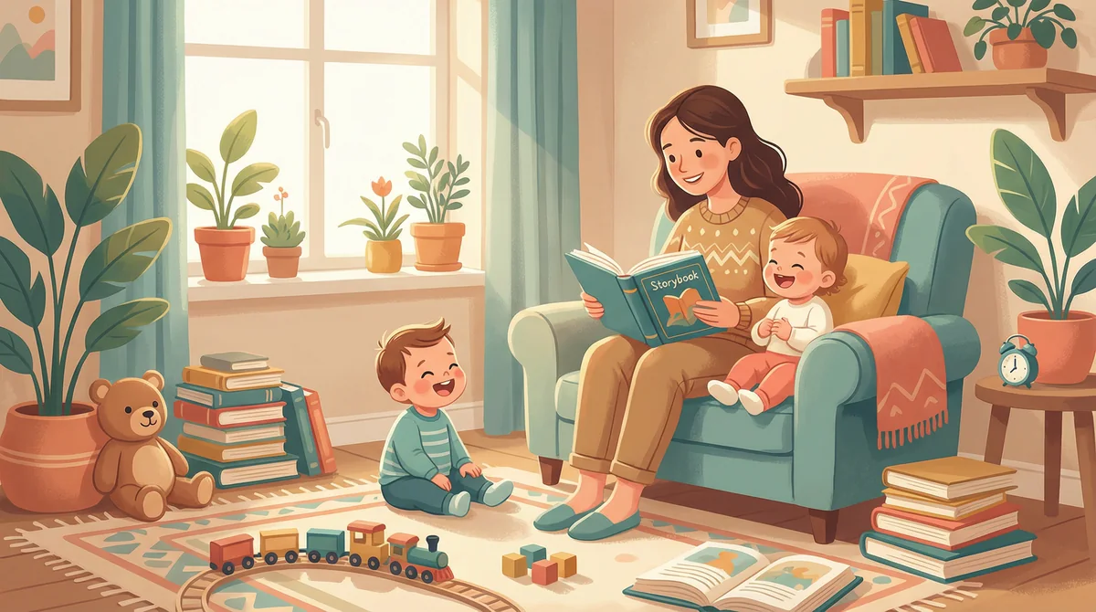 Experienced Crown Nannies caregiver reading to children — elite nanny placement for families nationwide